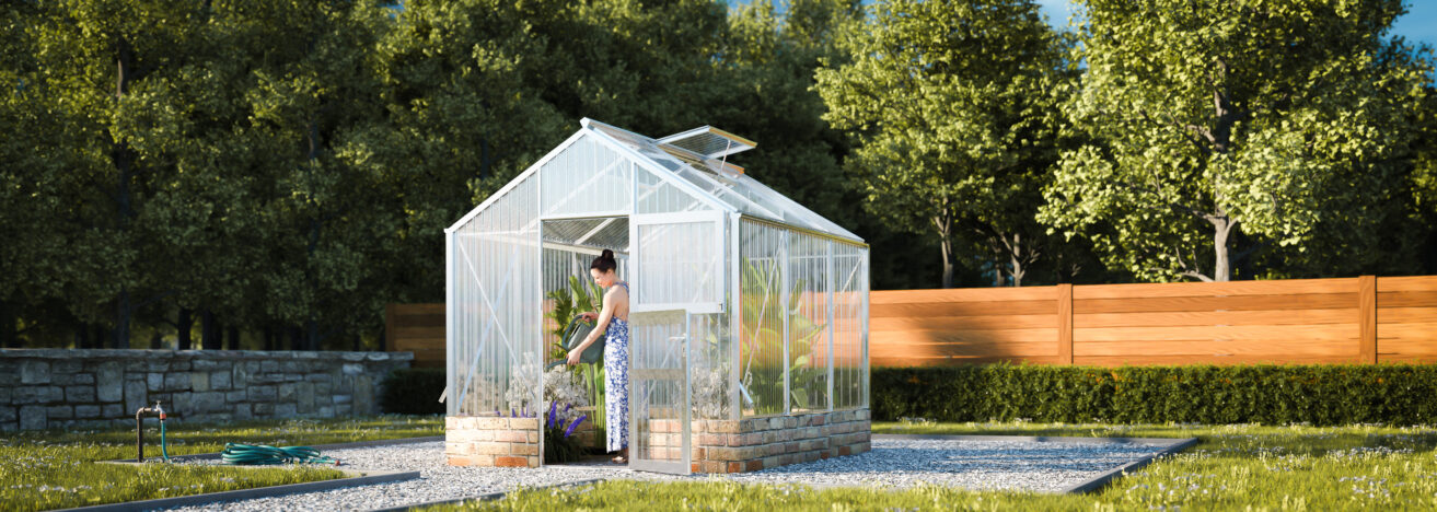 WAMA Gewächshaus Tropic 1.03 Mauer in Alu