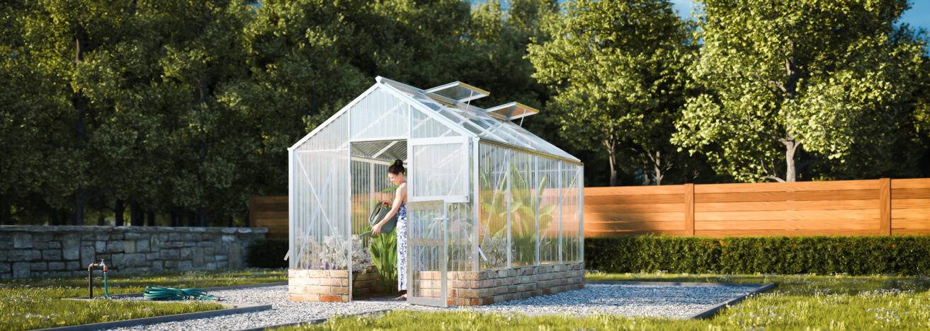 WAMA Gewächshaus Tropic 1.04 Mauer in Alu