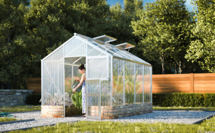 WAMA Gewächshaus Tropic 1.04 Mauer in Alu