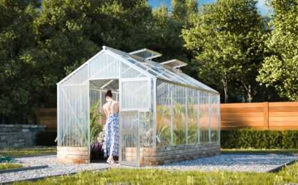WAMA Gewächshaus Tropic 1.05 Mauer in Alu