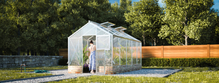WAMA Gewächshaus Tropic 1.05 Mauer in Alu