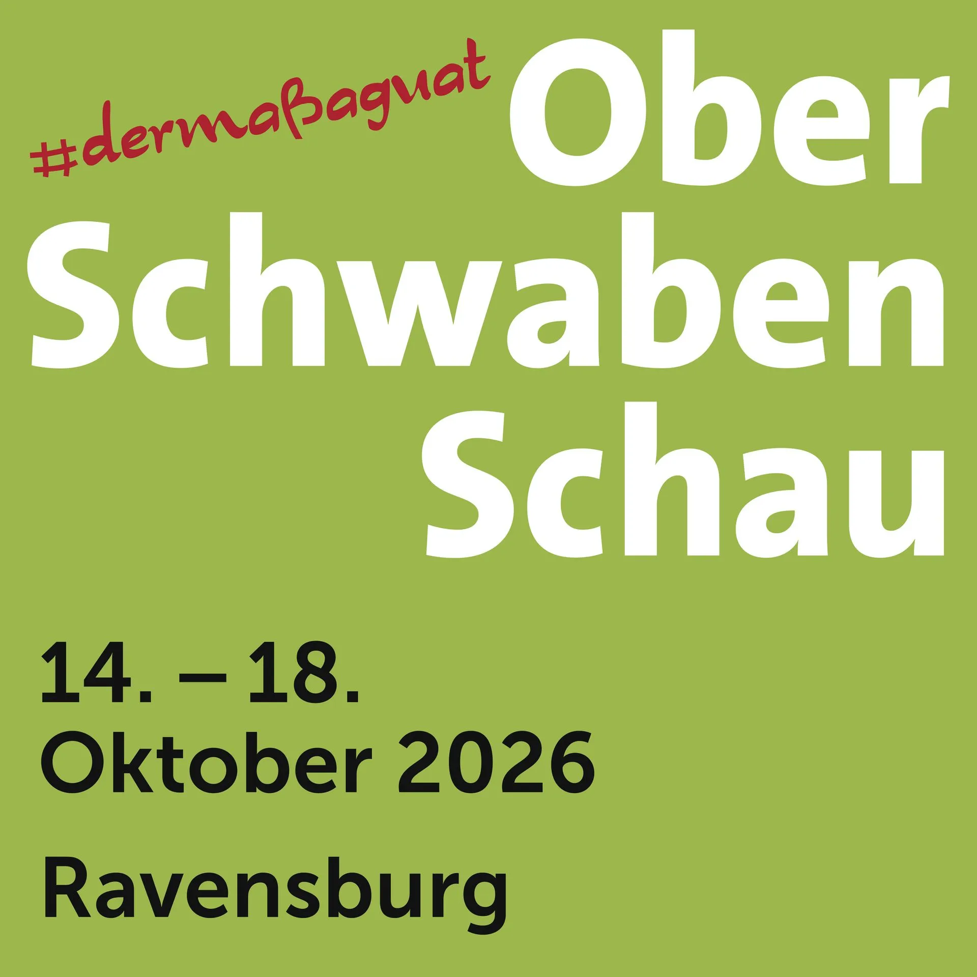 WAMA auf der Oberschwabenschau 2026 in Ravensburg – Messeteilnahme vom 14. bis 18. Oktober.