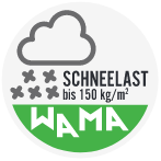WAMA Gewächshäuser – Schneelast bis 150 kg/m²