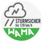 WAMA Gewächshäuser – sturmsicher bis 120 km/h